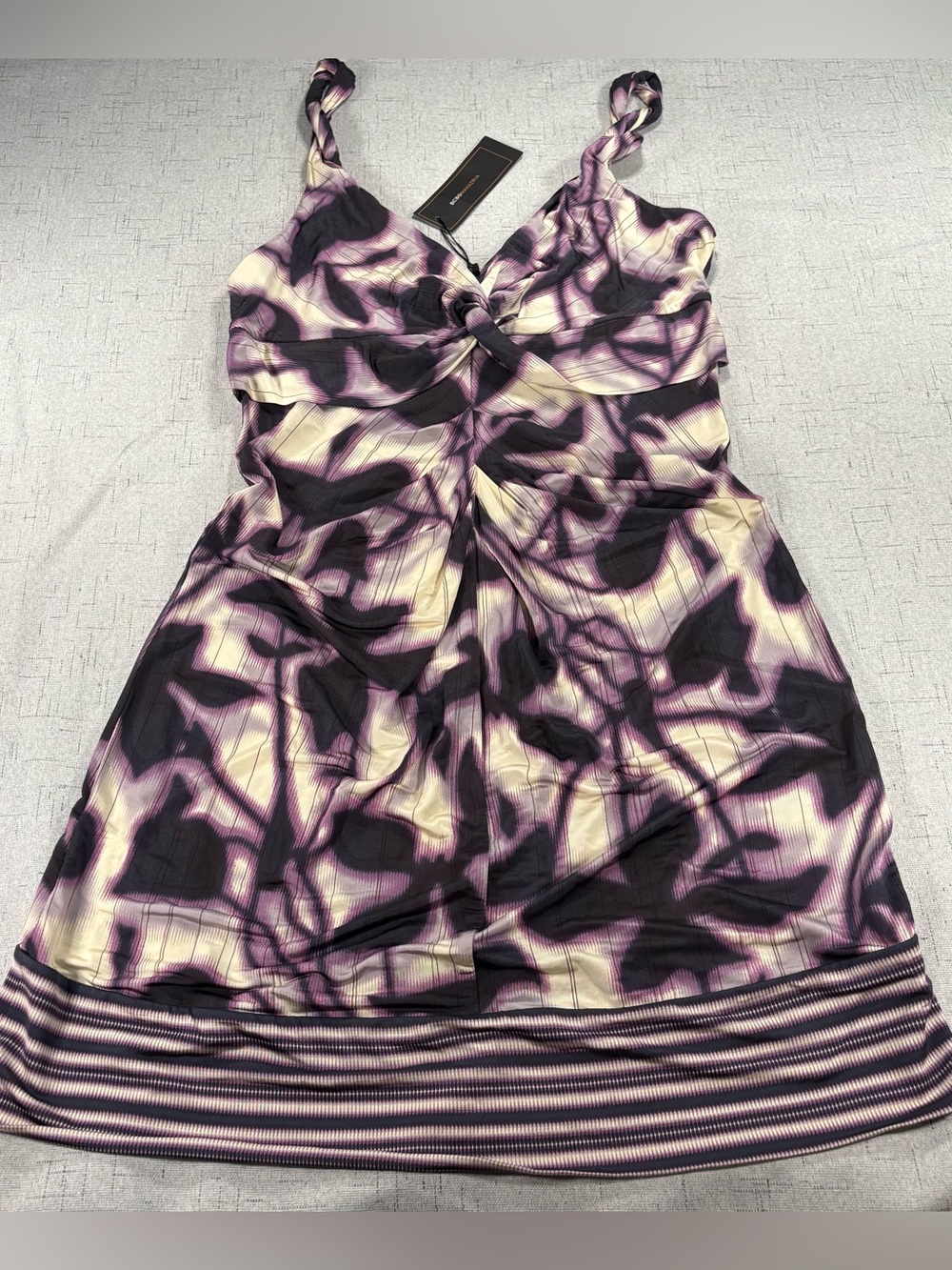 BCBG MAXAZRIA Purple Abstract Twist-Front Women’s Dress